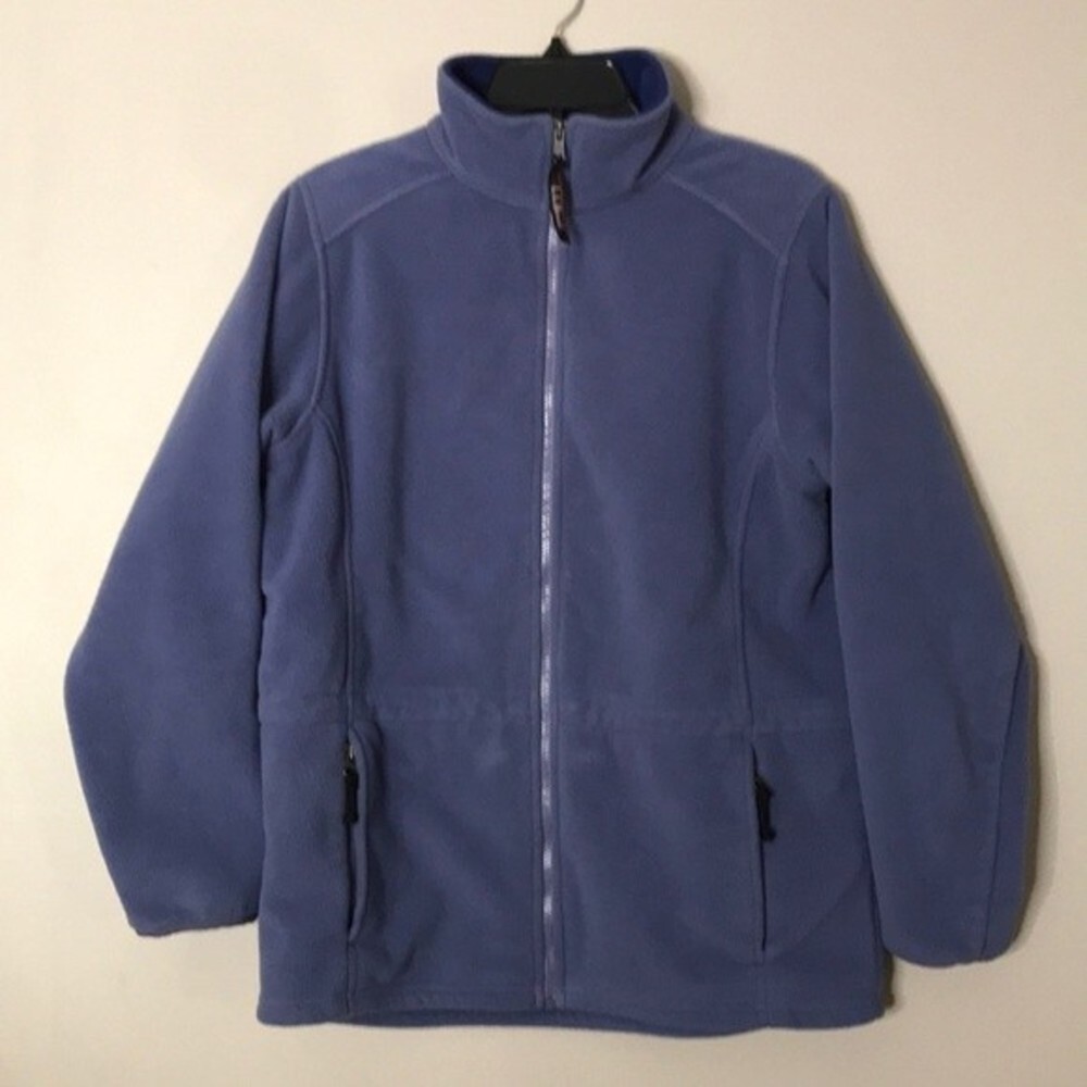 L.L. bean fleece zip up fall winter jacket with synch waist size medium